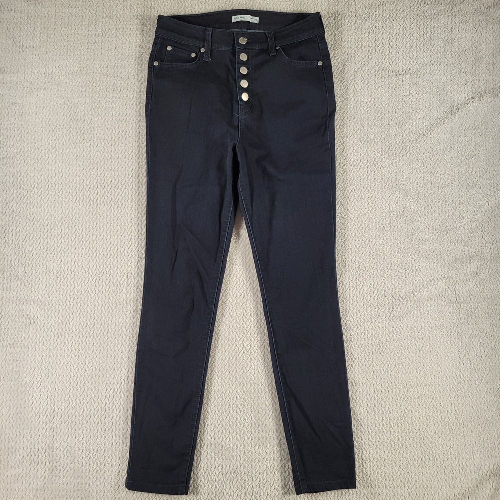 NINE WEST High Rise Skinny buttonfly blue jeans size 6